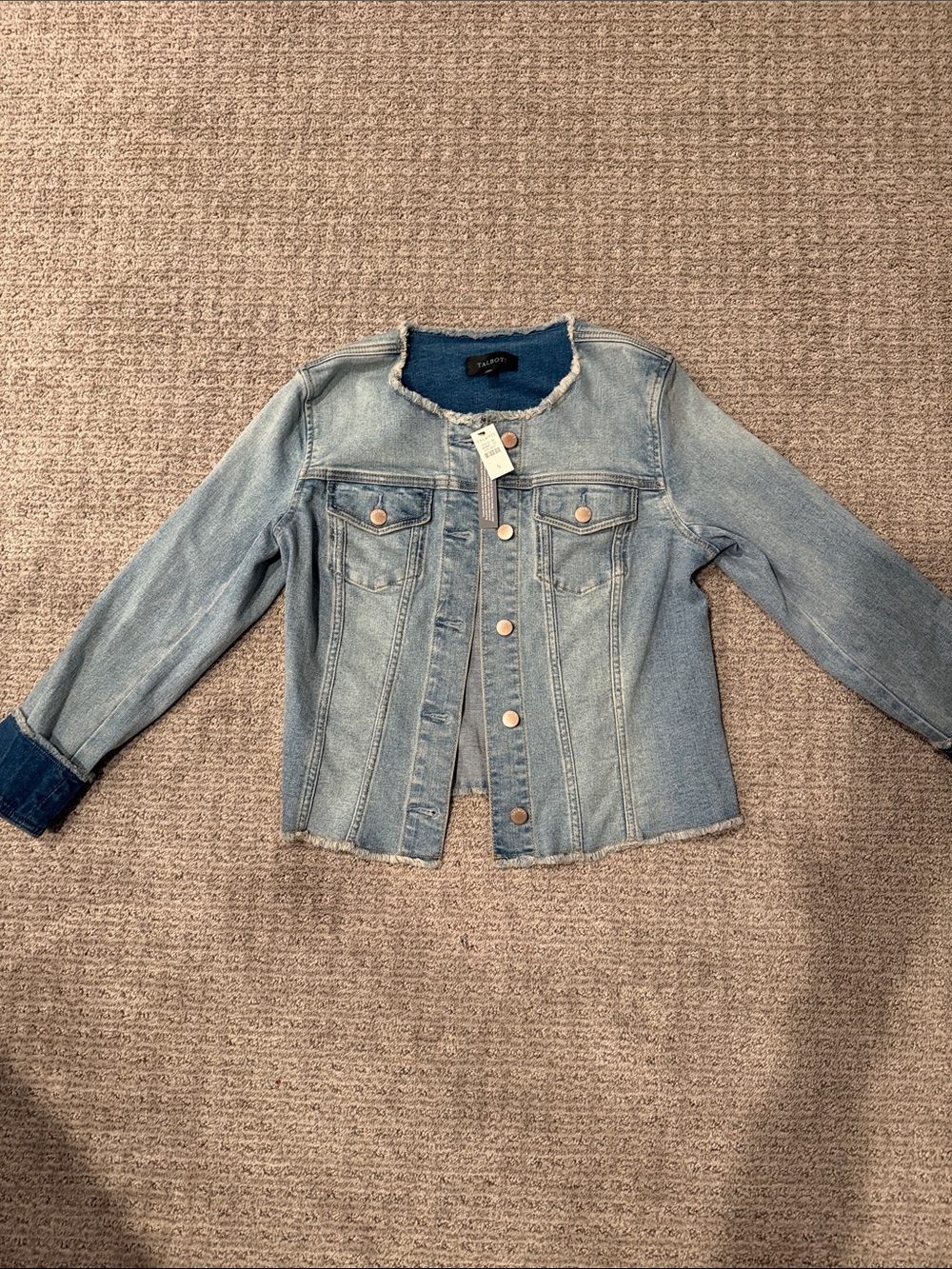 Talbots Light Blue Raw-Edge Denim Jacket